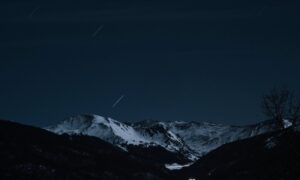 Snowy mountain range landscape background