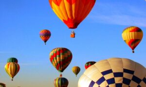 Hot air balloon sky photo