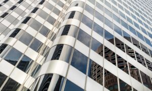Modern architectural glass facade