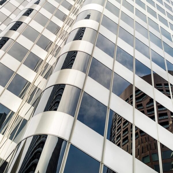 Modern architectural glass facade