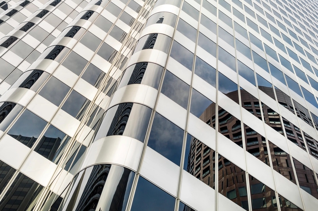 Modern architectural glass facade