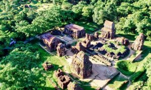 Aerial view of My Son Group B-C-D, Cham Hindu temples complex, Vietnam 012